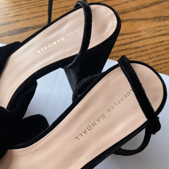 Loeffler Randall Roz Knot Platform Sandals Black Velvet 10.5 - Picture 6 of 10